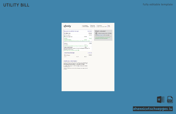 Xfinity-Stromrechnung (USA), Word-Dokument, 3 Seiten, Version 3, Beispielansicht der 3. Seite